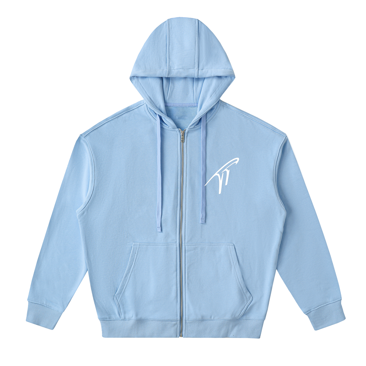 "TT" Drop-Shoulder Zip Up Hoodie