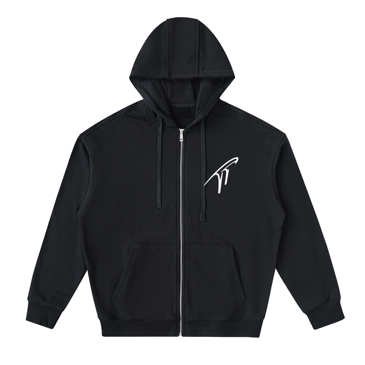 "TT" Drop-Shoulder Zip Up Hoodie