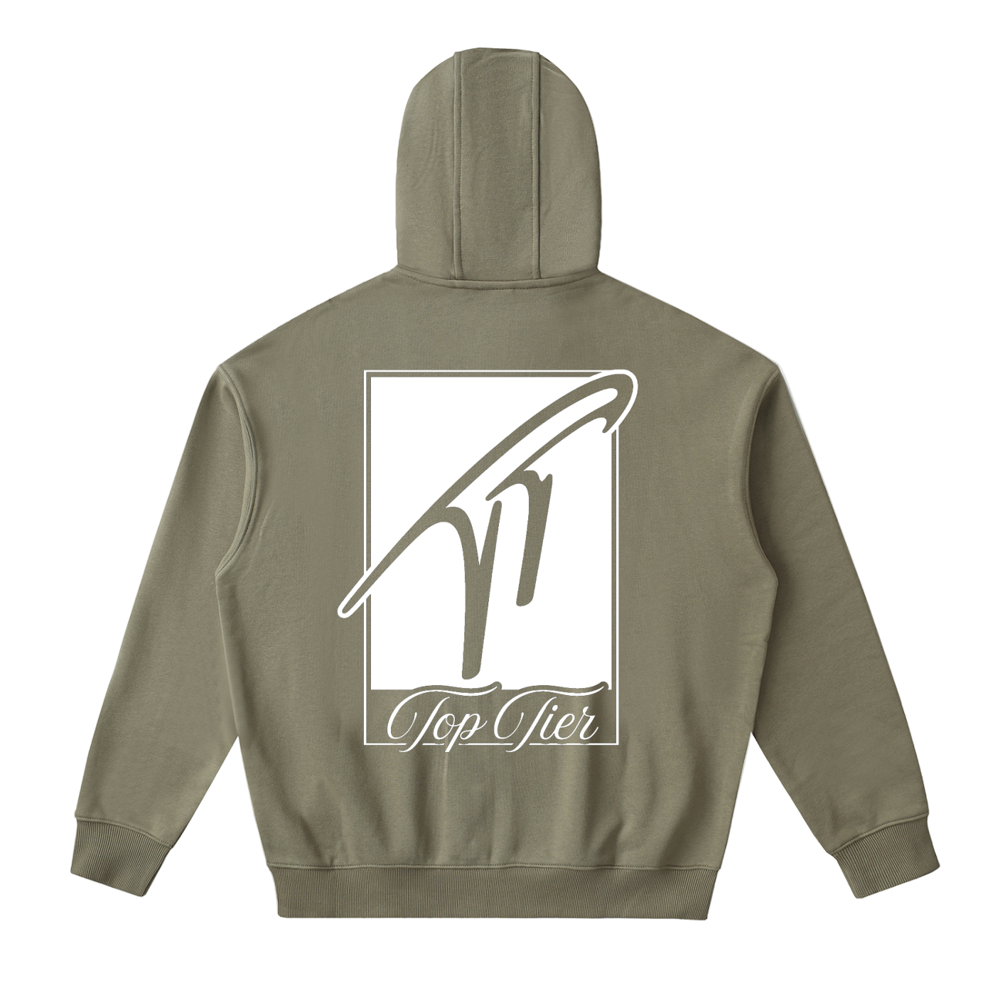 "TT" Drop-Shoulder Zip Up Hoodie