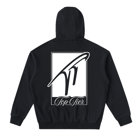 "TT" Drop-Shoulder Zip Up Hoodie
