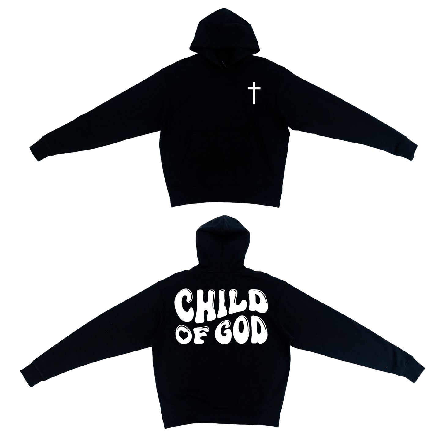 Sweat à capuche épais Enfant de Dieu (noir)