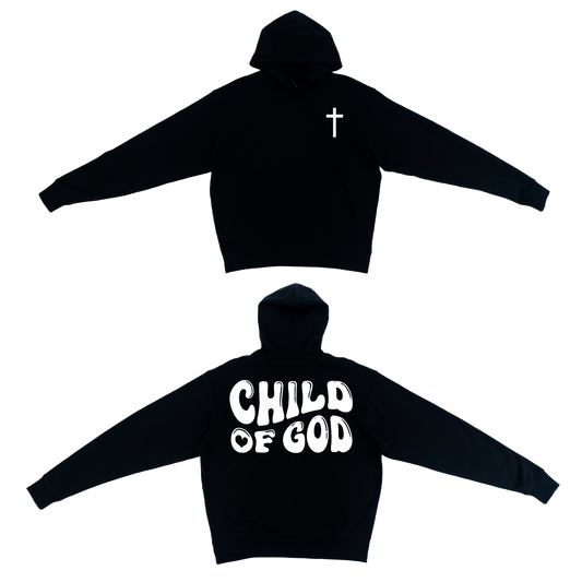 Sweat à capuche pour jeunes enfants de Dieu (noir)