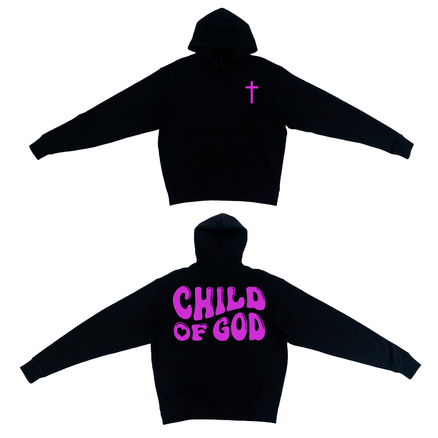 Sweat à capuche épais Enfant de Dieu (noir)