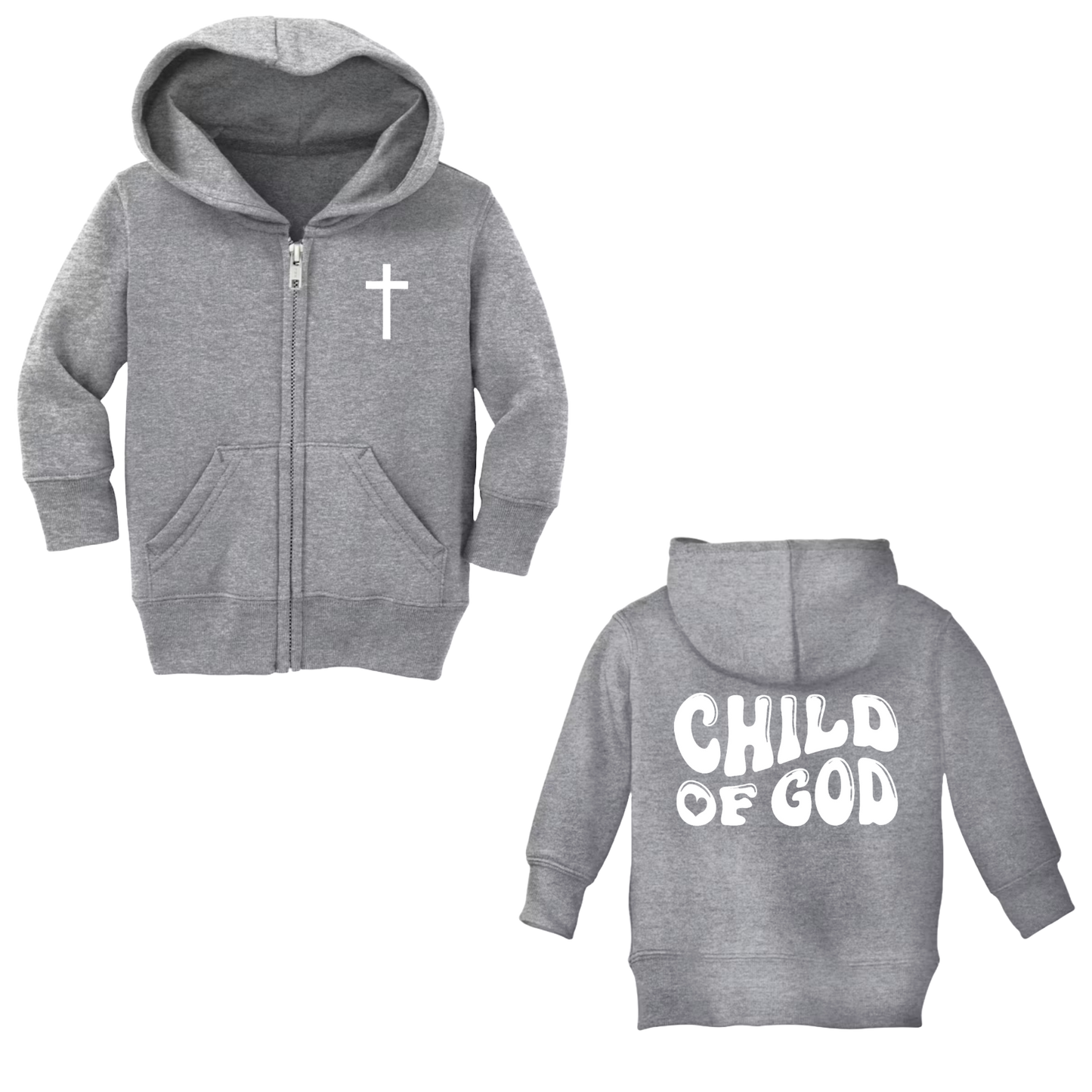 Sweat à capuche zippé pour bébé Enfant de Dieu (couleur)