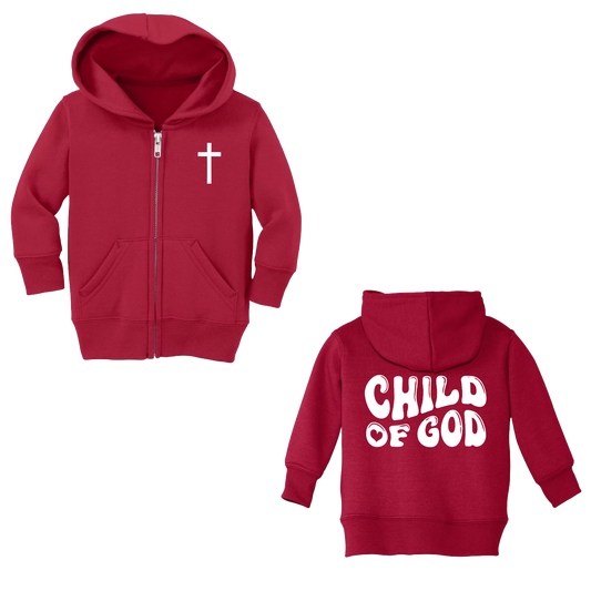 Sweat à capuche zippé pour bébé Enfant de Dieu (couleur)