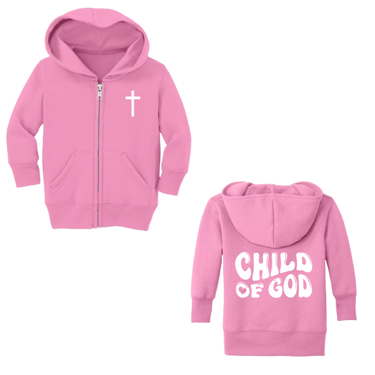 Sweat à capuche zippé pour tout-petit Enfant de Dieu (couleur)