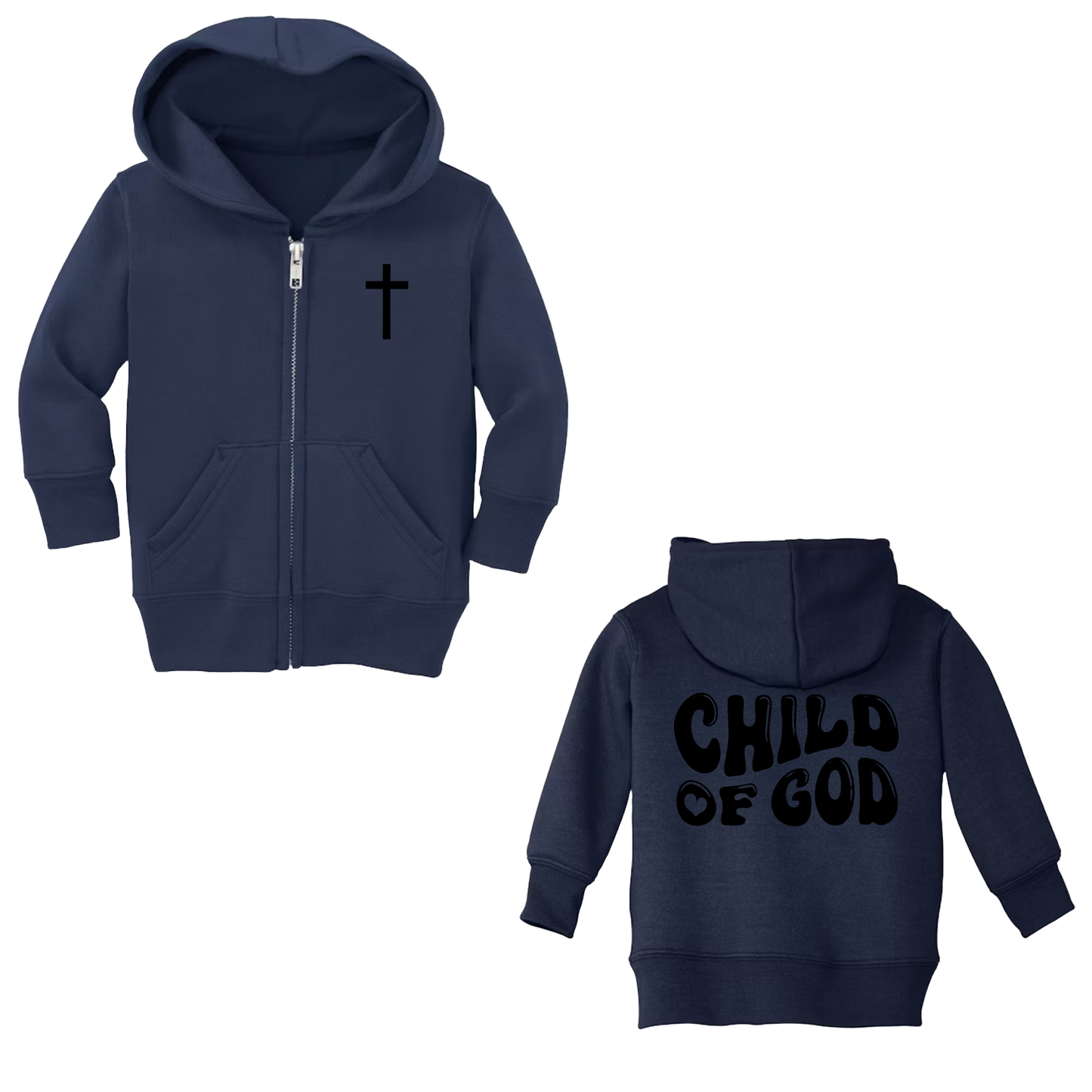 Sweat à capuche zippé pour bébé Enfant de Dieu (couleur)