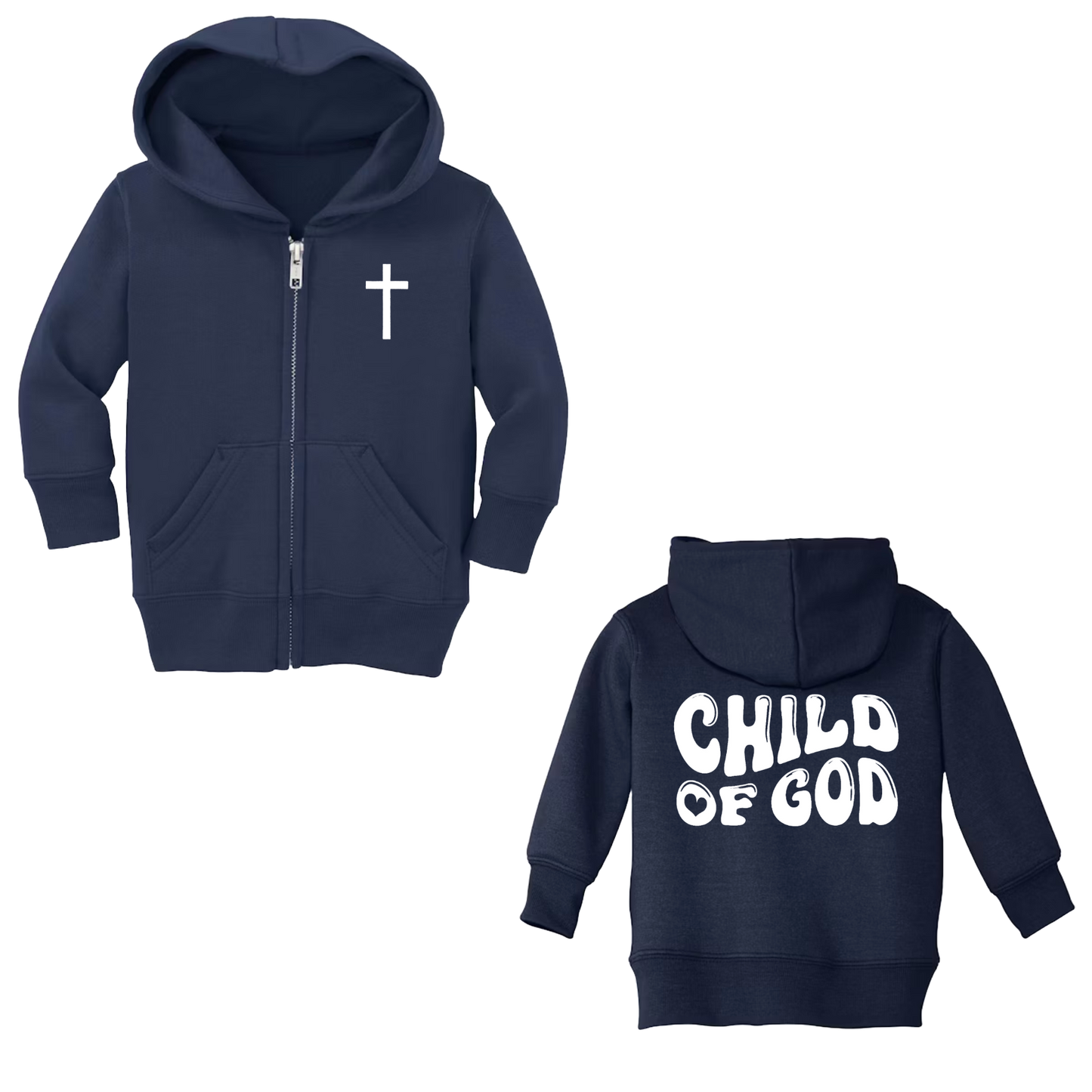 Sweat à capuche zippé pour bébé Enfant de Dieu (couleur)