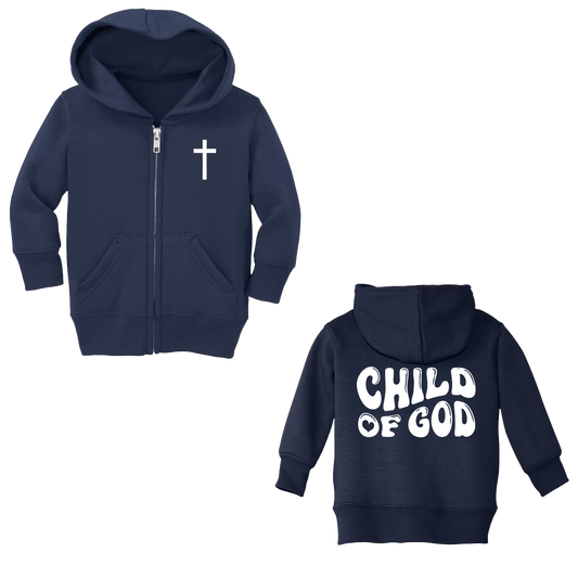 Sweat à capuche zippé pour bébé Enfant de Dieu (couleur)