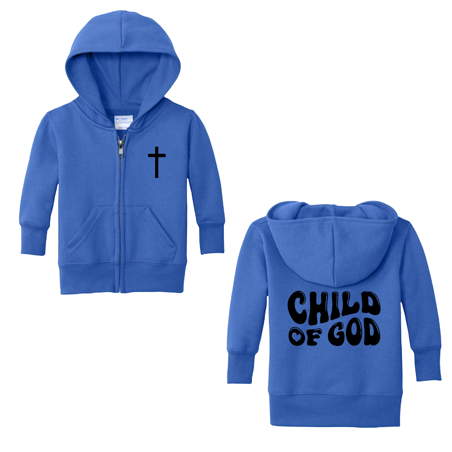 Sweat à capuche zippé pour bébé Enfant de Dieu (couleur)