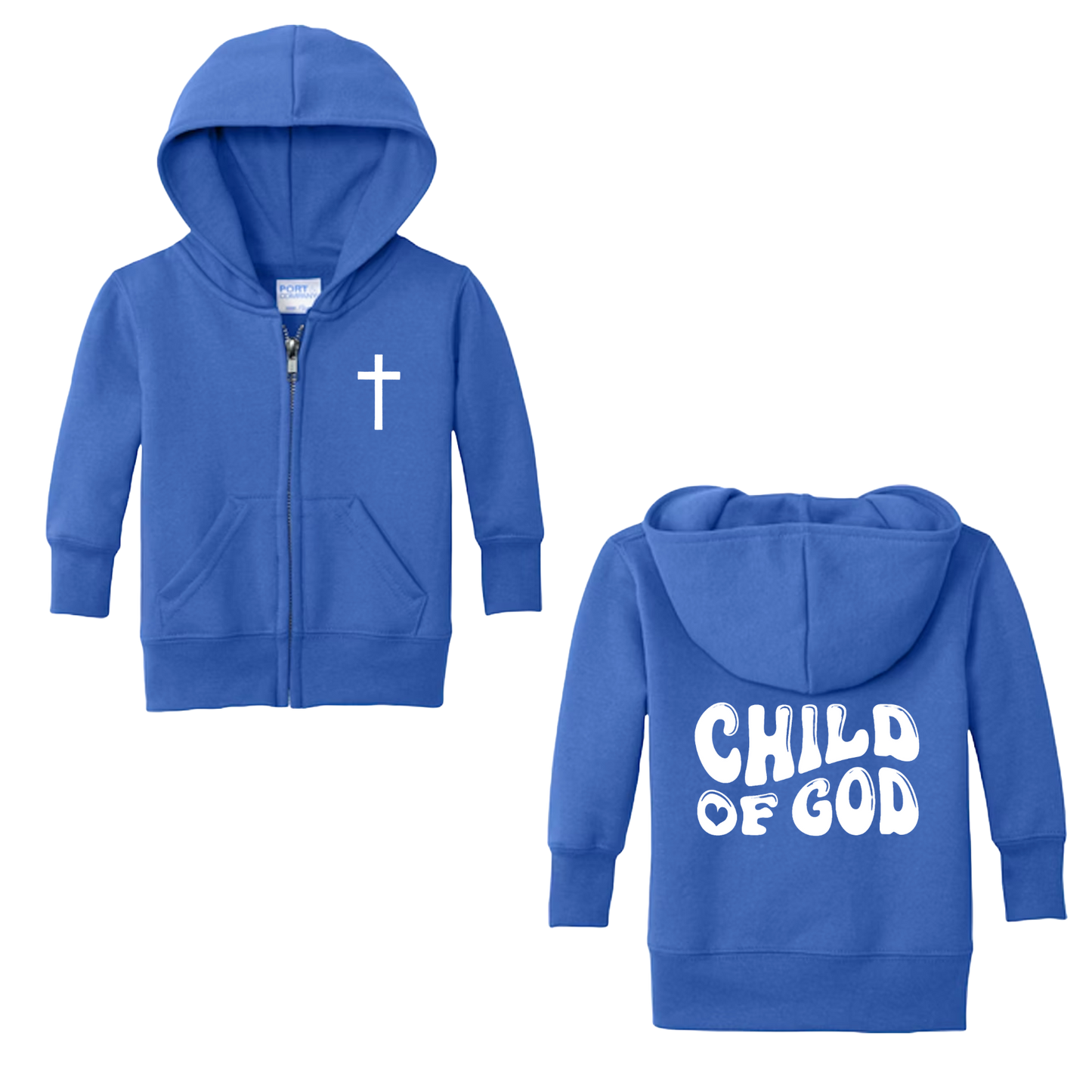 Sweat à capuche zippé pour bébé Enfant de Dieu (couleur)
