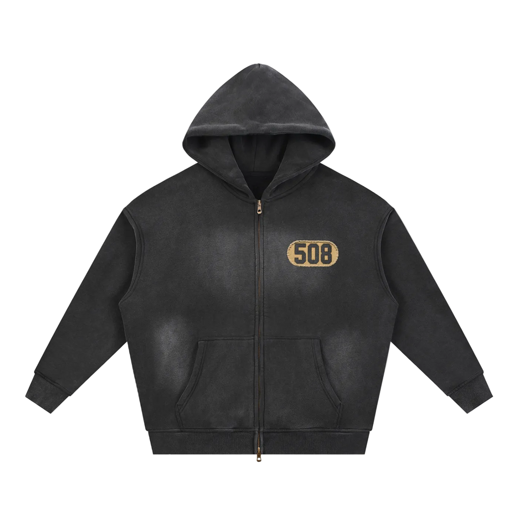 508 Sunfade Zipper Boxy Hoodie
