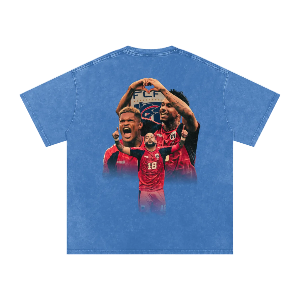 Cabo Verde Na Copa Red Washed Oversized T-Shirt
