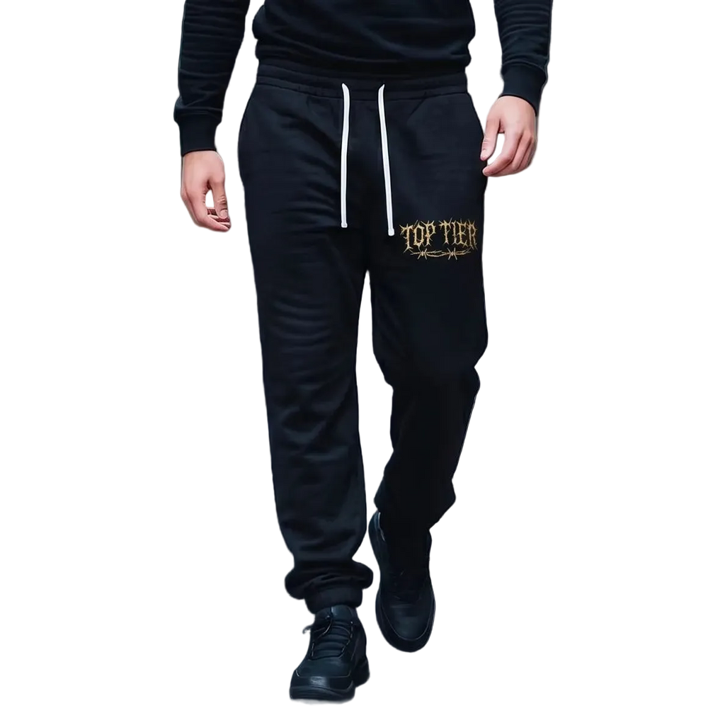 Pantalon de survêtement essentiel haut de gamme en fil de fer barbelé