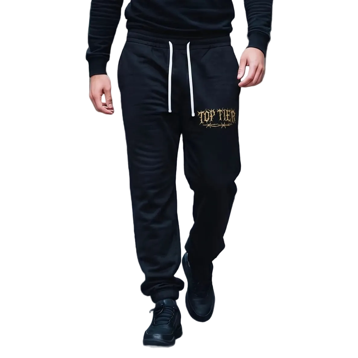 Pantalon de survêtement essentiel haut de gamme en fil de fer barbelé