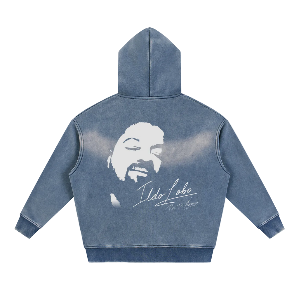 Ildo Lobo "Rei Di Morna" Sunfade Zipper Boxy Hoodie