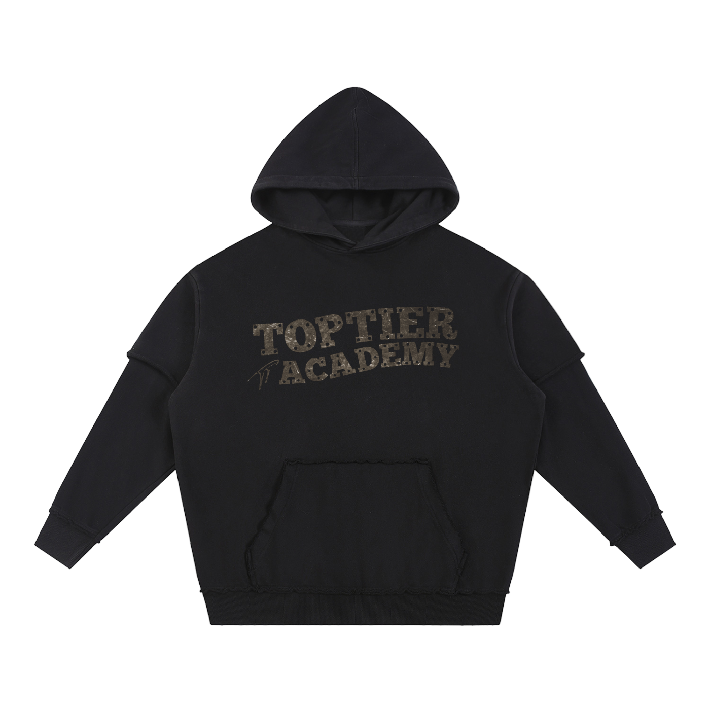 Sudadera negra de doble capa de Metal Academy