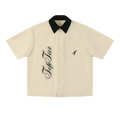 Top Tier Cursive Boxy Short Sleeve Polo