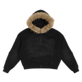 Chaqueta de piel cuadrada descolorida por el sol