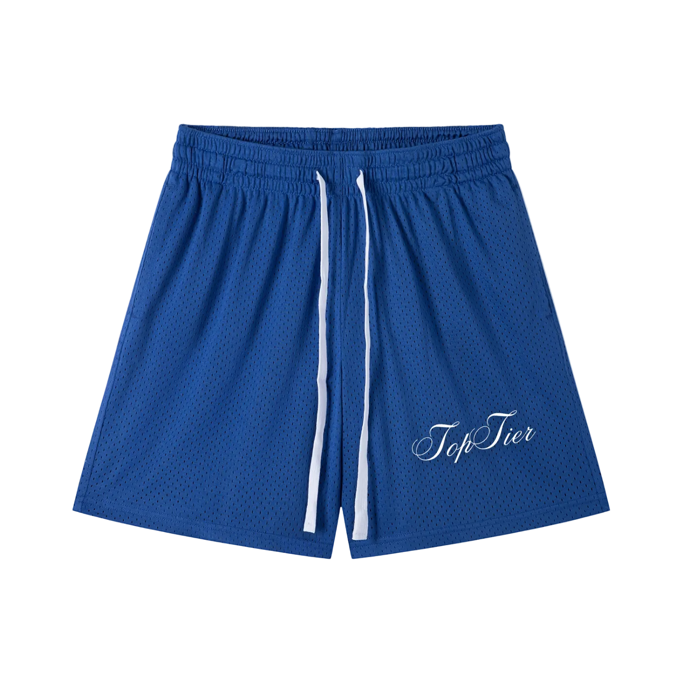 Cursive Mesh Drawstring Shorts