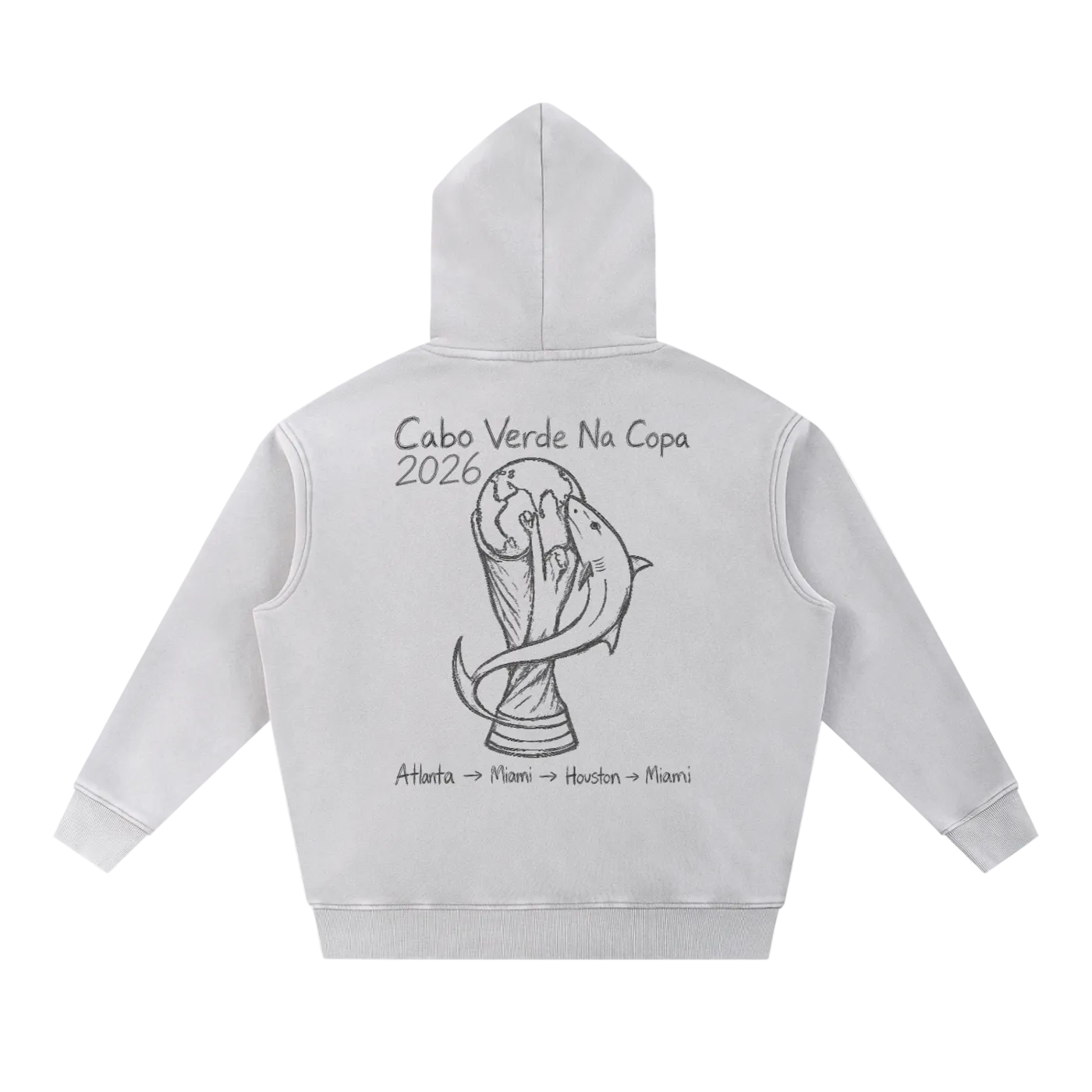 Cabo Verde World Cup 2026 Sketch Washed Oversized Hoodie