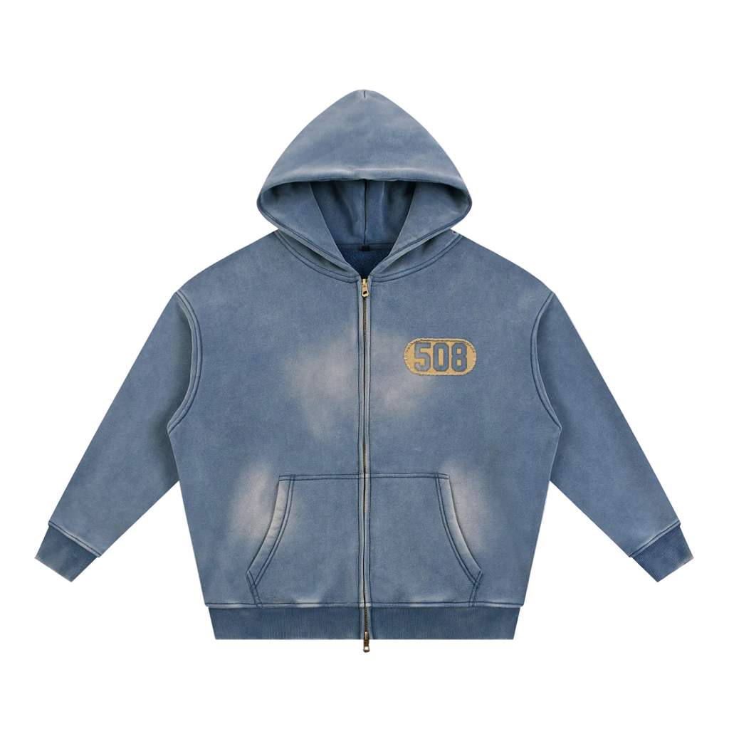 508 Sunfade Zipper Boxy Hoodie