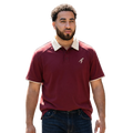 Polo bordeaux à col contrastant