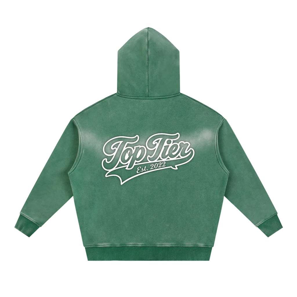 Varsity Script Sunfade Boxy Zip-Up Hoodie