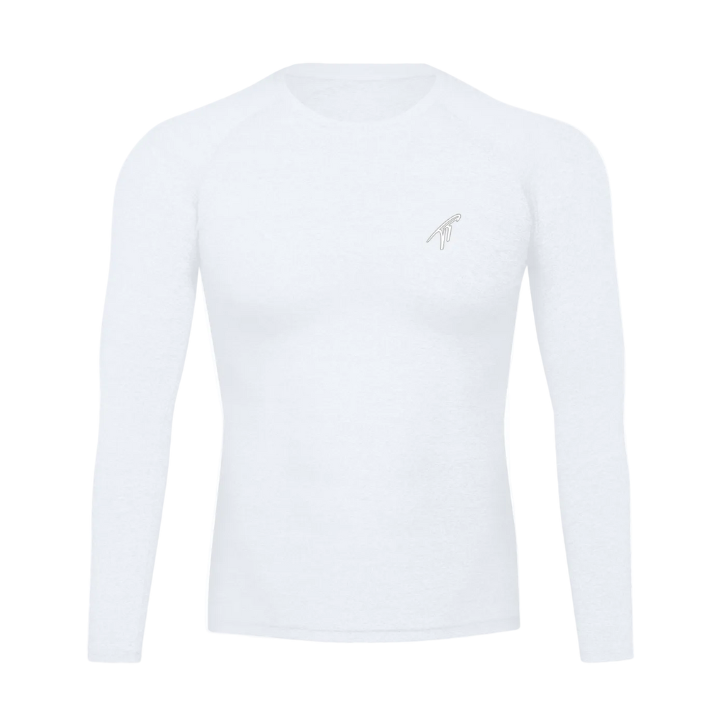 T-shirt de compression blanc à manches longues « TT »