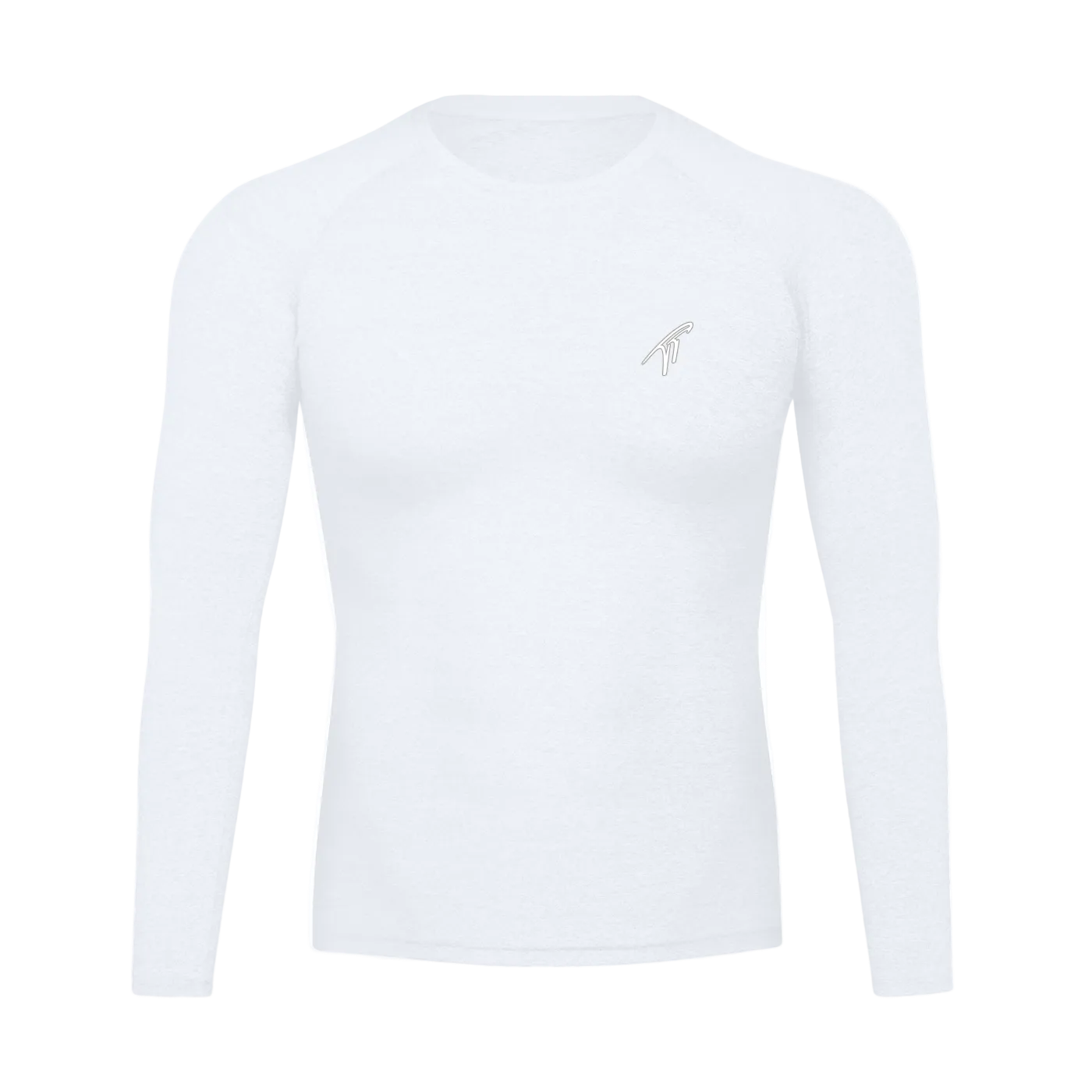 "TT" Long Sleeve White Compression Shirt