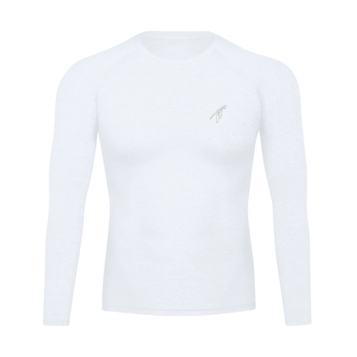 T-shirt de compression blanc à manches longues « TT »