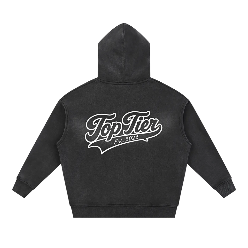 Varsity Script Sunfade Boxy Zip-Up Hoodie