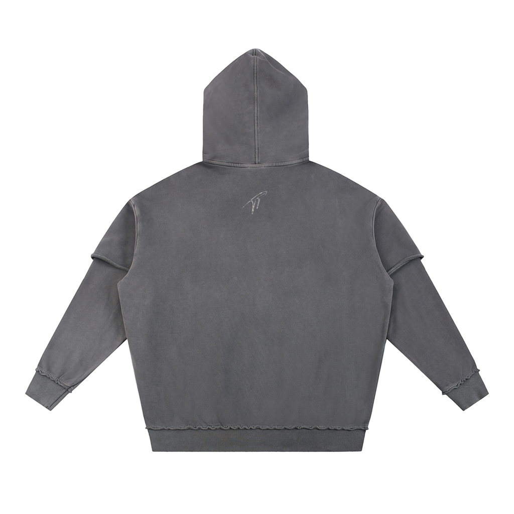 Sweat à capuche gris double couche Metal Academy