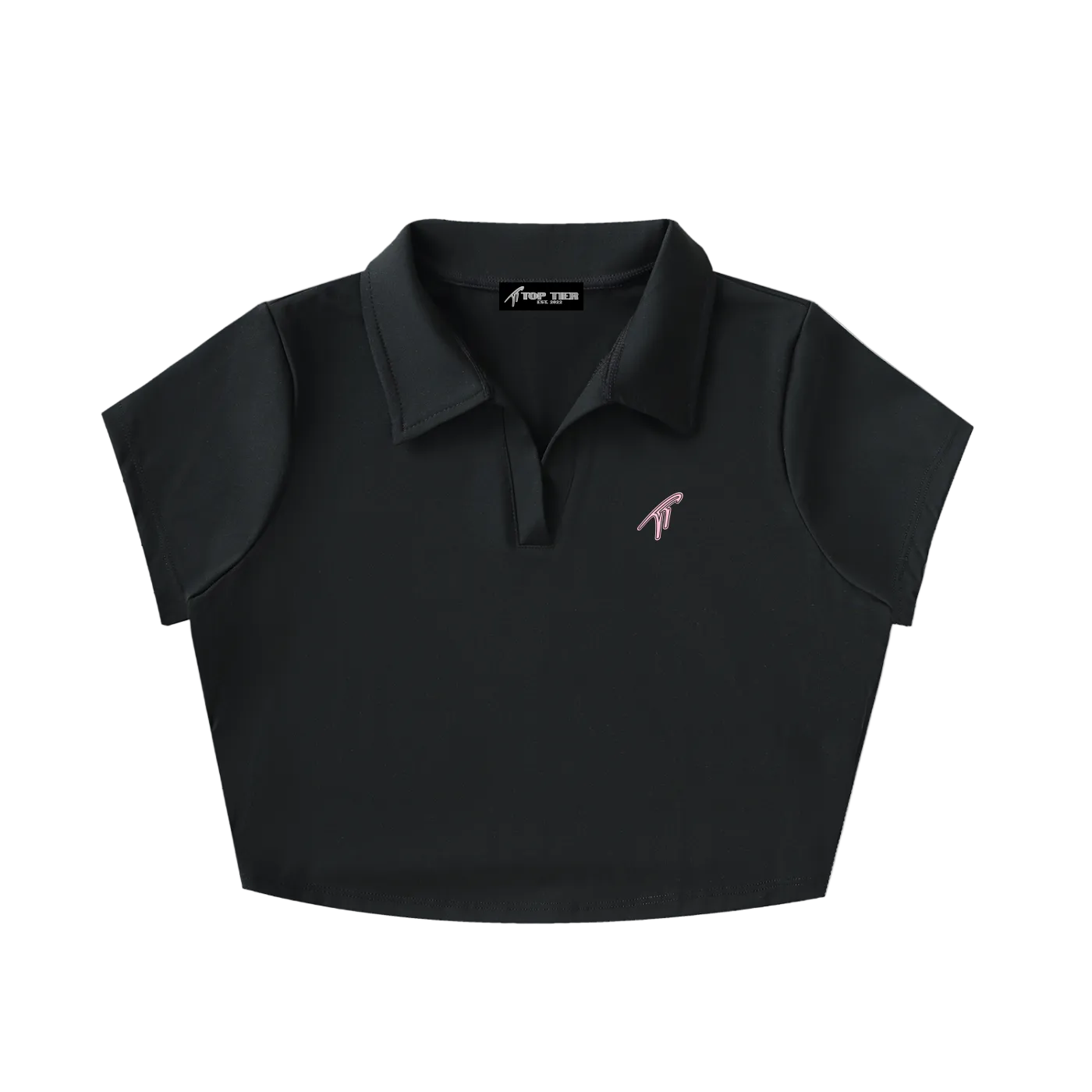 Women's Crop Top Polo (Pink)