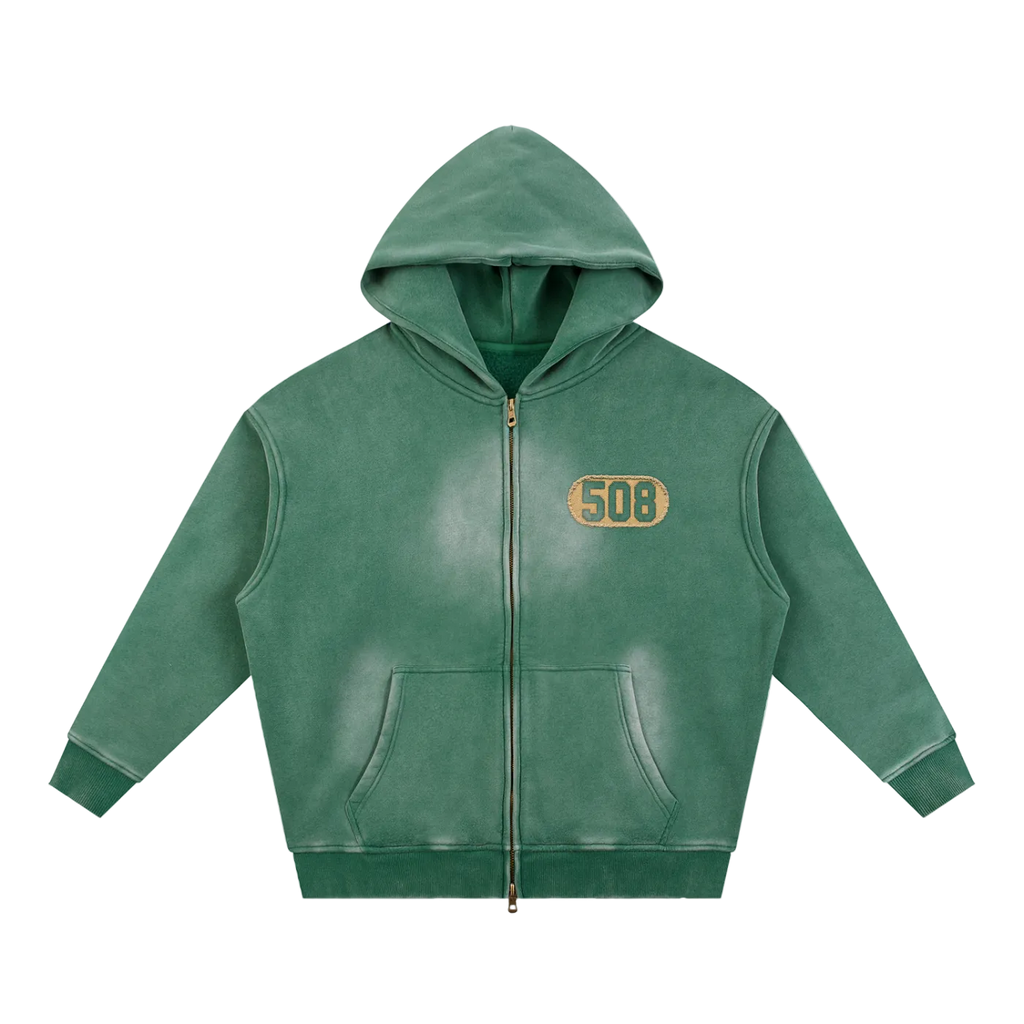 508 Sunfade Zipper Boxy Hoodie