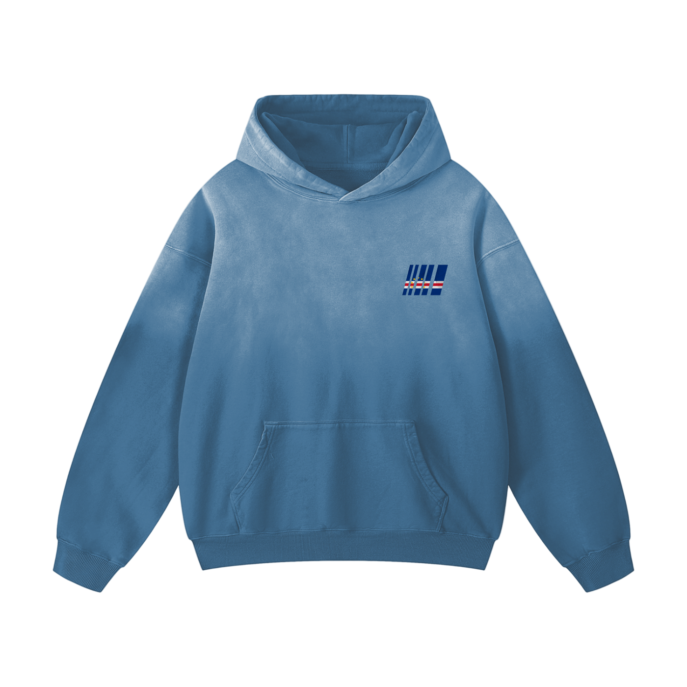 Cape Verdean Flag Sunfaded Heavyweight Hoodie