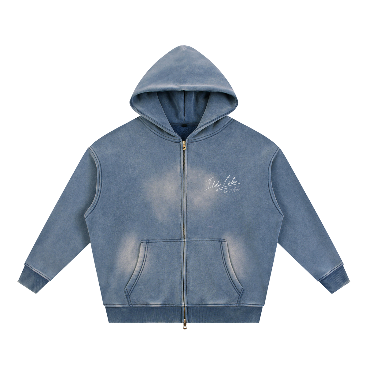Ildo Lobo "Rei Di Morna" Sunfade Boxy ZIp-Up Hoodie