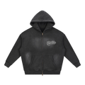 Varsity Script Sunfade Boxy Zip-Up Hoodie