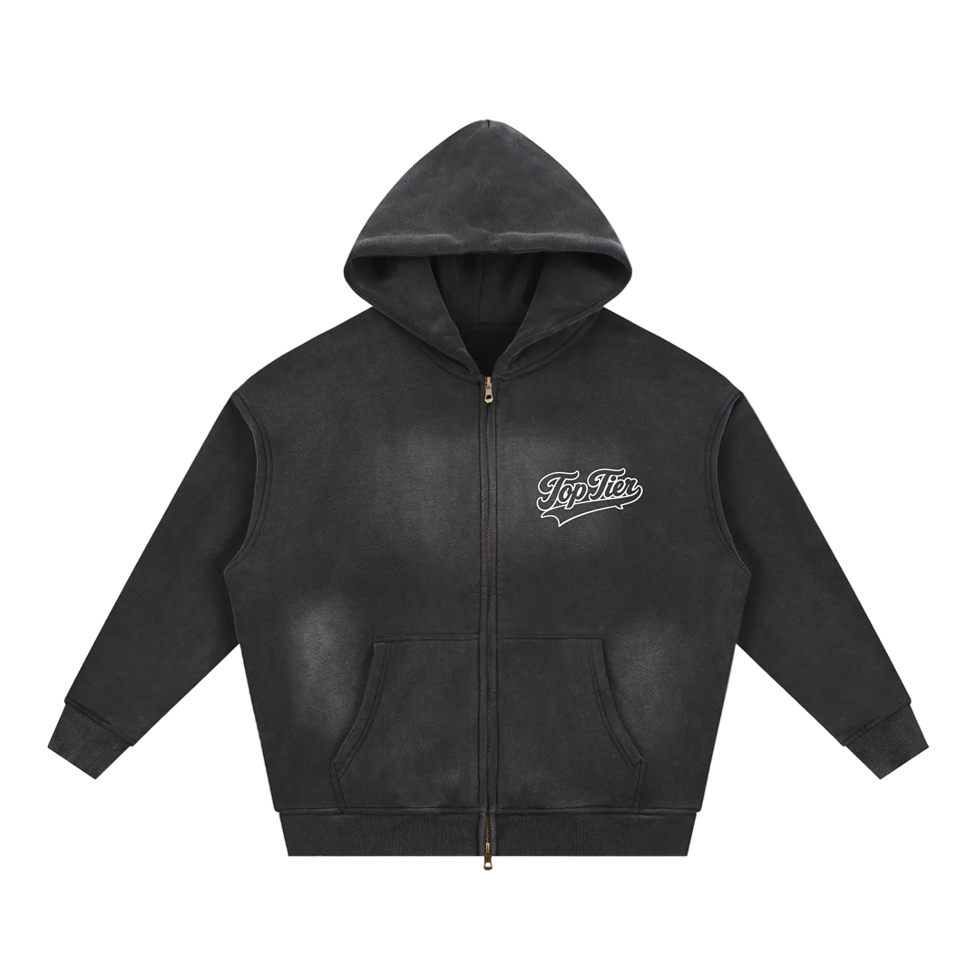 Varsity Script Sunfade Boxy Zip-Up Hoodie