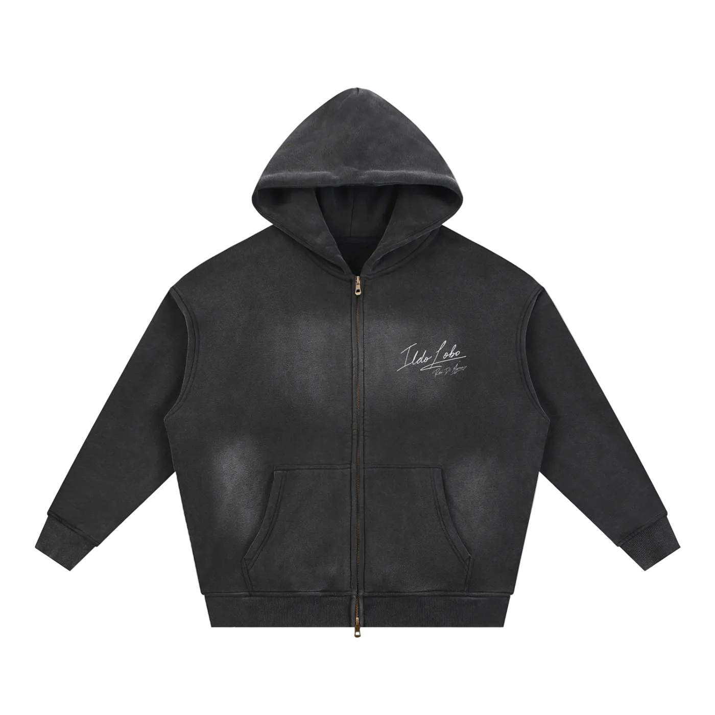 Ildo Lobo "Rei Di Morna" Sunfade Zipper Boxy Hoodie