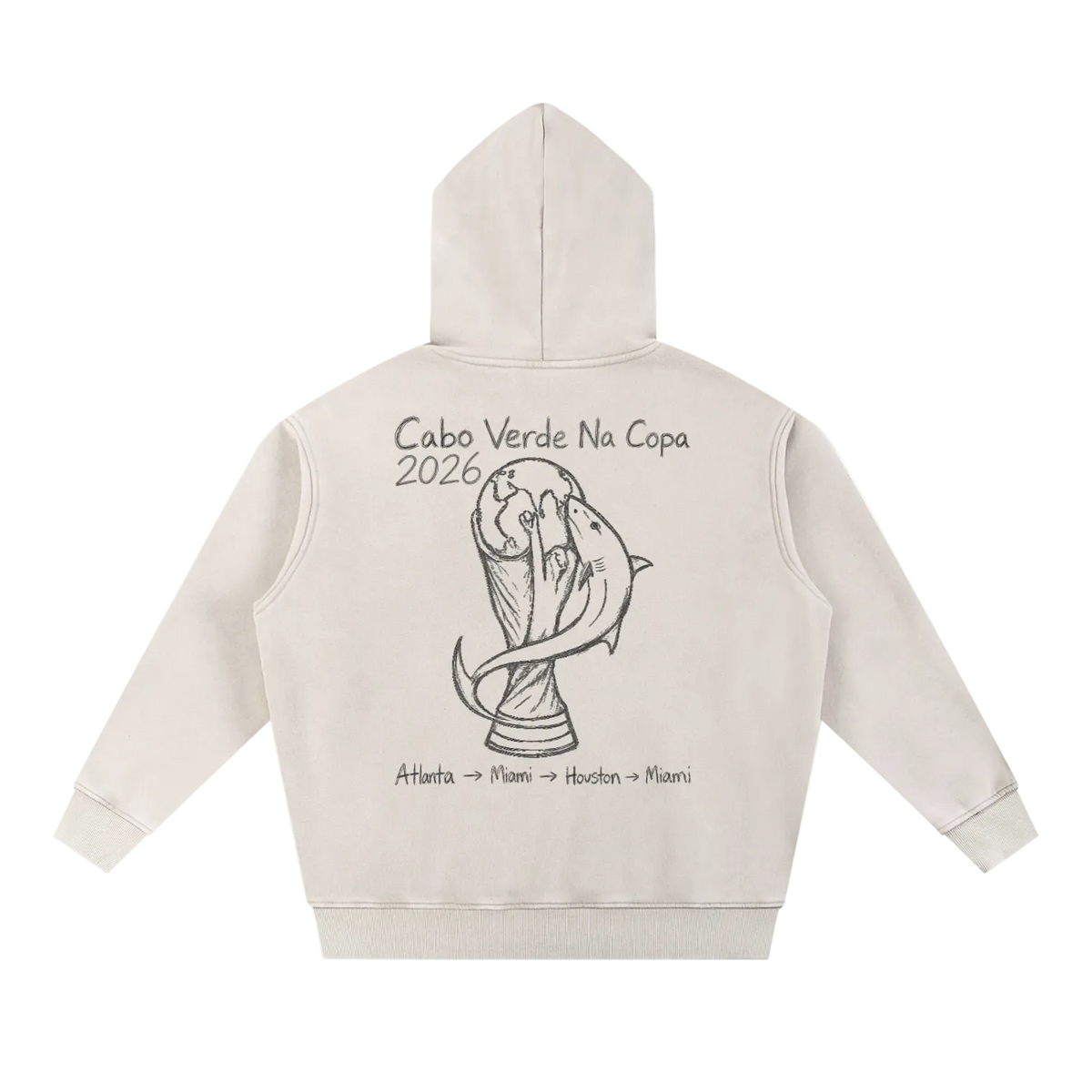Cabo Verde World Cup 2026 Sketch Washed Oversized Hoodie