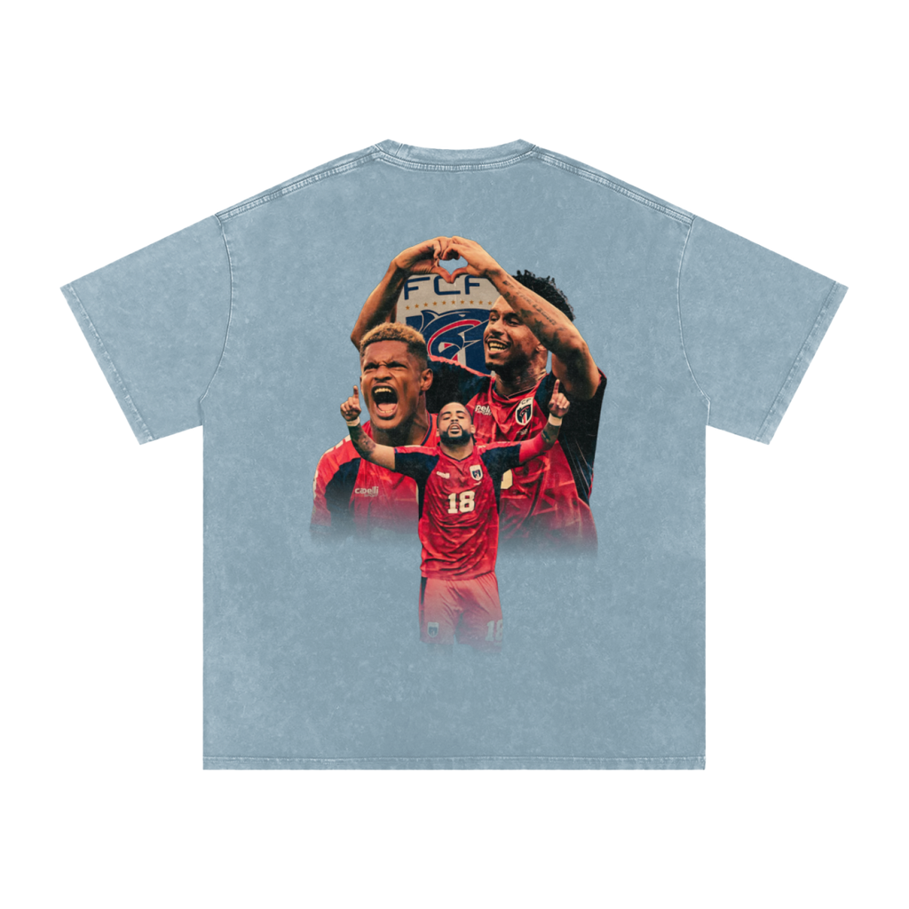 Cabo Verde Na Copa Red Washed Oversized T-Shirt