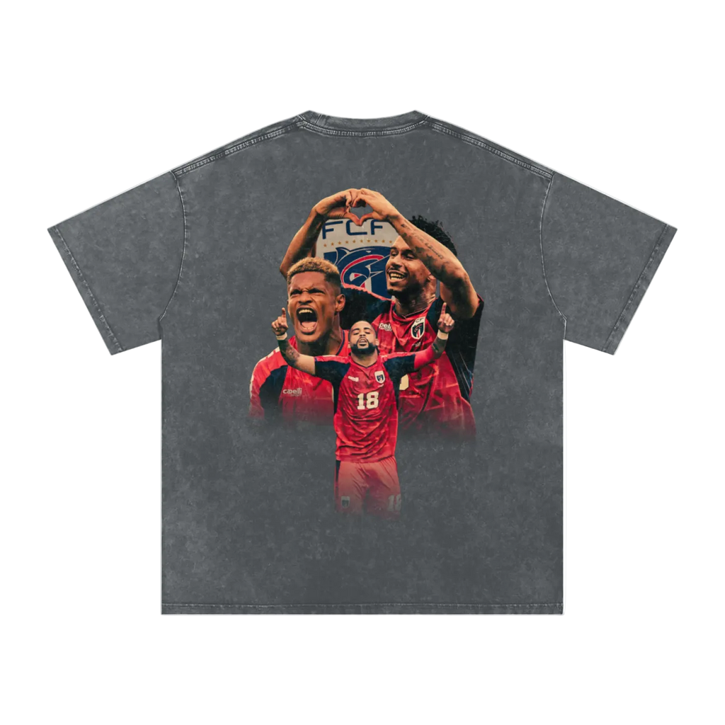 Cabo Verde Na Copa Red Washed Oversized T-Shirt
