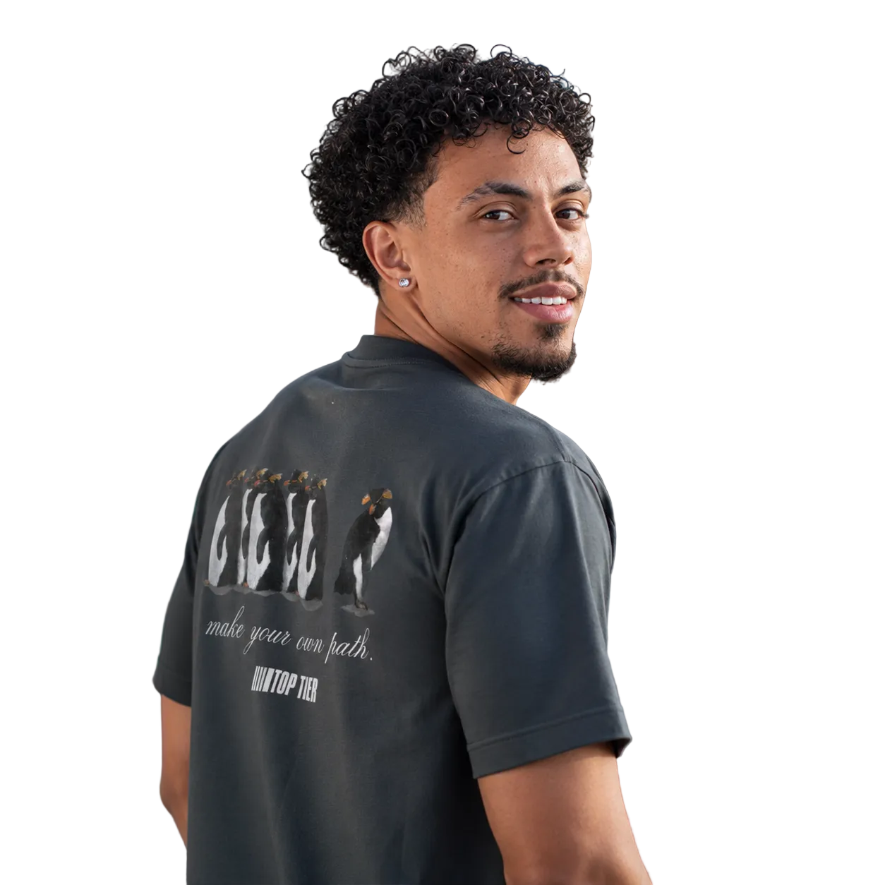 "Make Your Own Path" Heavyweight Earth Tone T-Shirt (White)