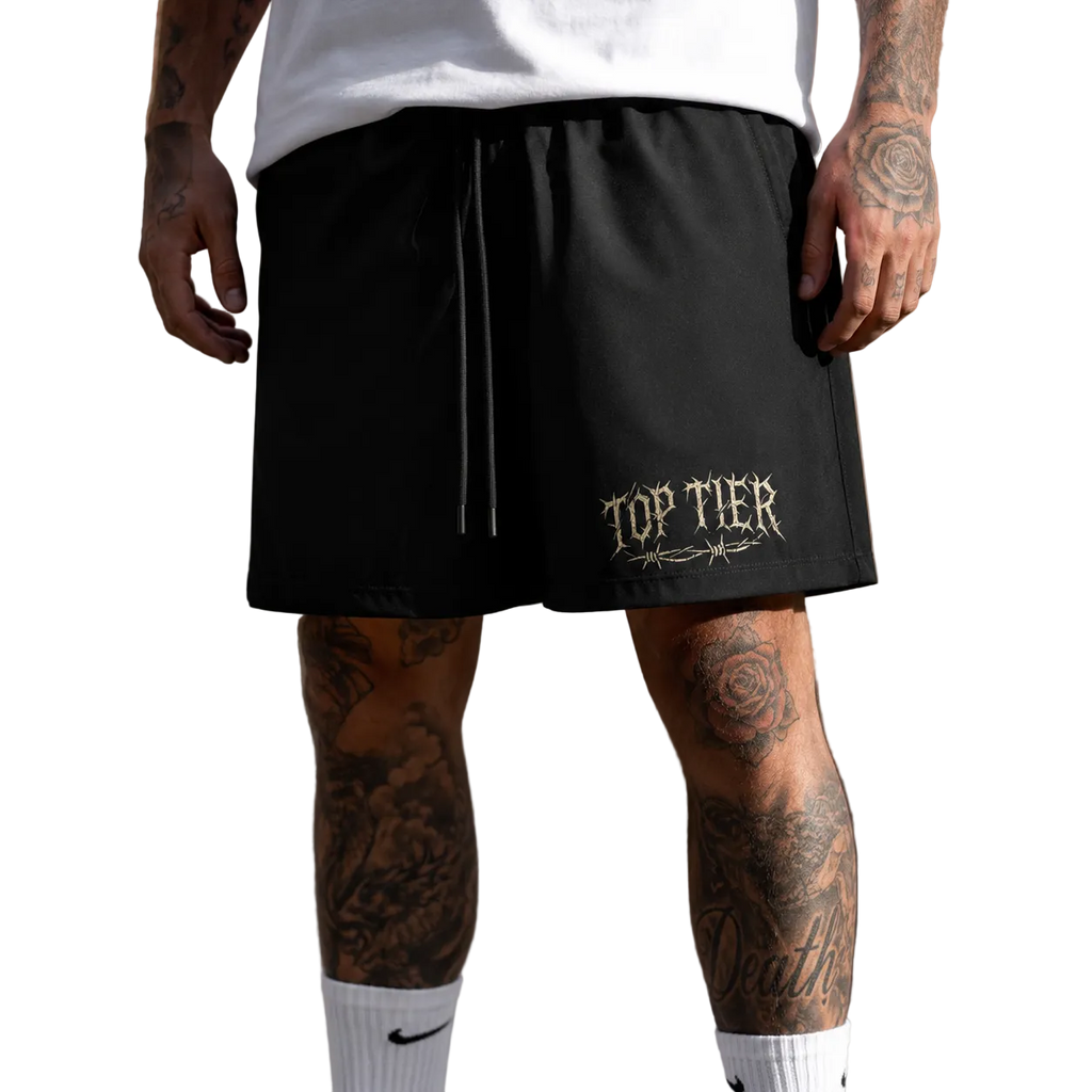 Top Tier Barbed Wire Drawstring Shorts
