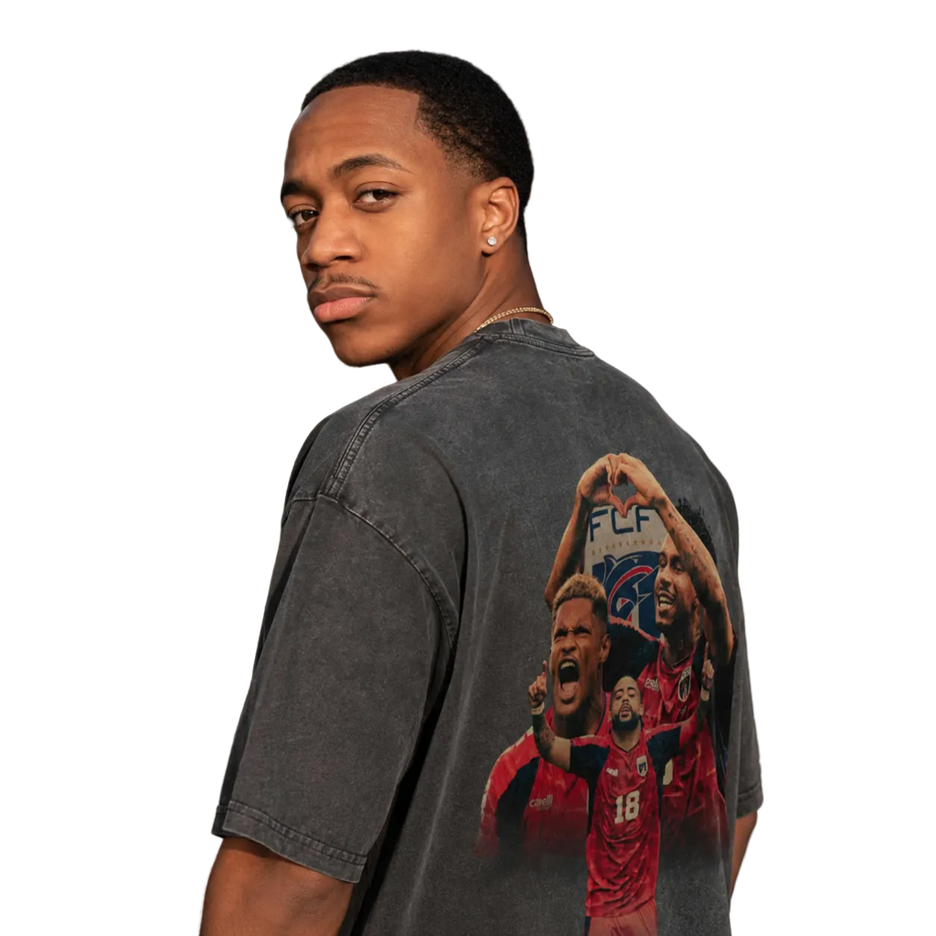 Cabo Verde Na Copa Red Washed Oversized T-Shirt