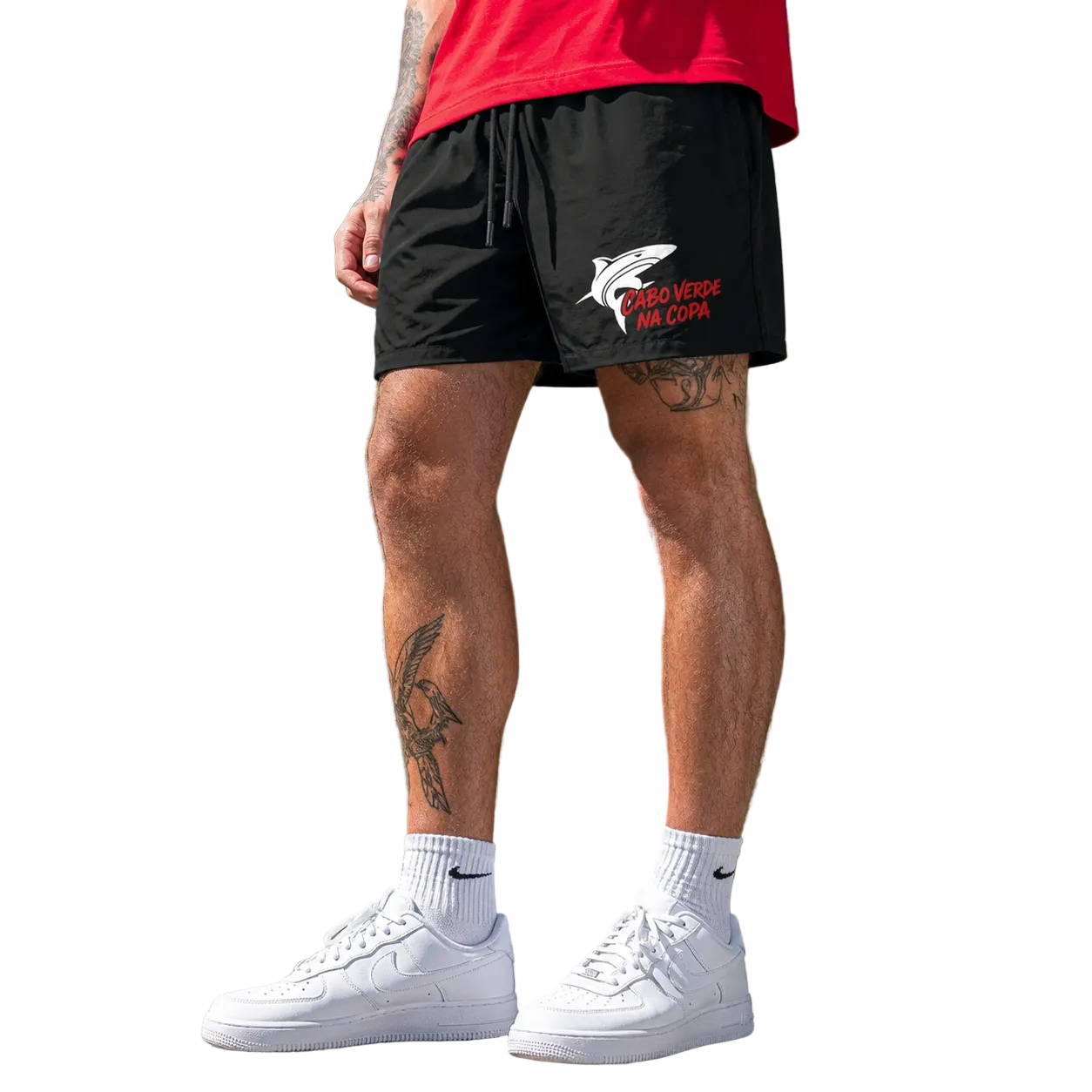 Cabo Verde Na Copa Red Drawstring Shorts