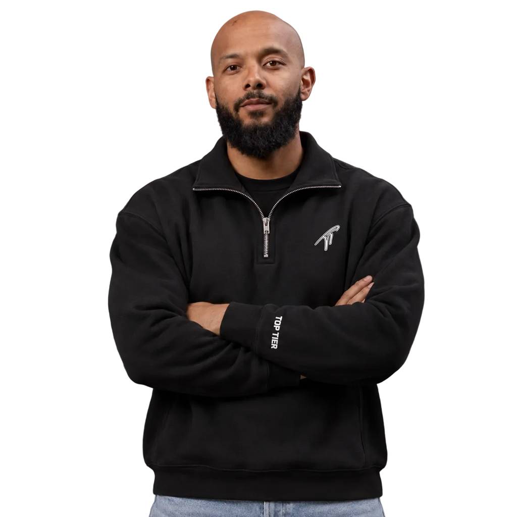 Top Tier Quarter-Zip Drop Shoulder Sweatshirt