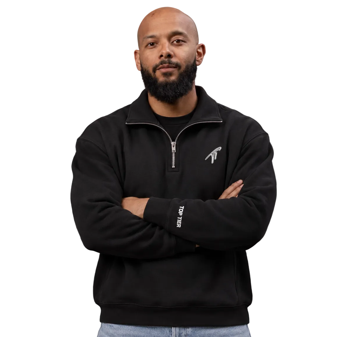 Top Tier Quarter-Zip Drop Shoulder Sweatshirt