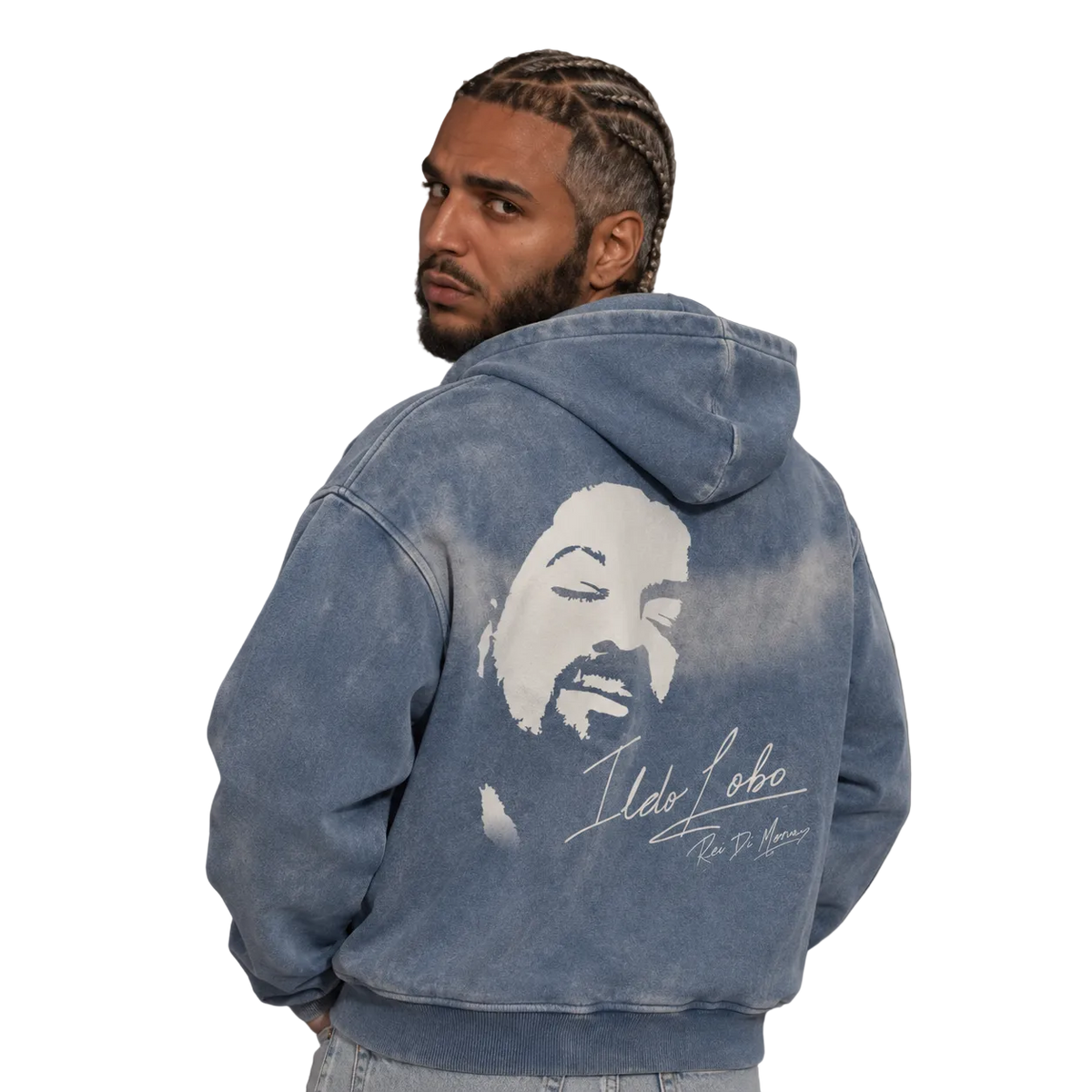 Ildo Lobo "Rei Di Morna" Sunfade Zipper Boxy Hoodie